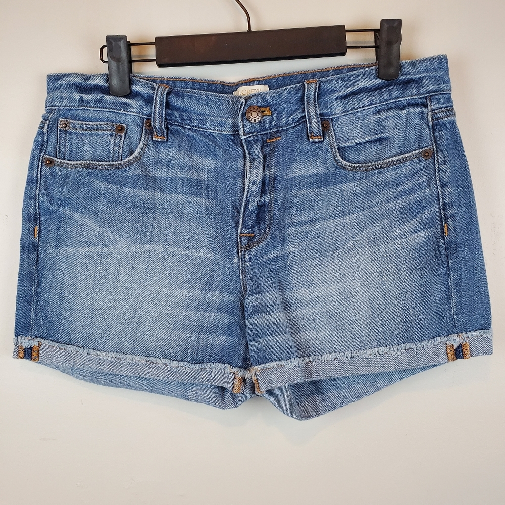 J Crew Denim Jean Shorts Size 28 Womens 100% cotton Rolled Hem